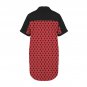 Red Polka Dot Black Tone Button Front Shirt Dress (Size XS - 5XL)