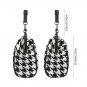 Black White Houndstooth Kisslock Crossbody Shoulder Bag