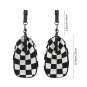 Checkered Black and White Kisslock Crossbody Shoulder Bag