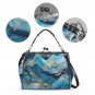 Marble Blue Kisslock Crossbody Shoulder Bag