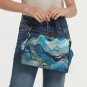 Marble Blue Kisslock Crossbody Shoulder Bag