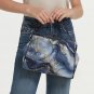 Marble Navy Kisslock Crossbody Shoulder Bag