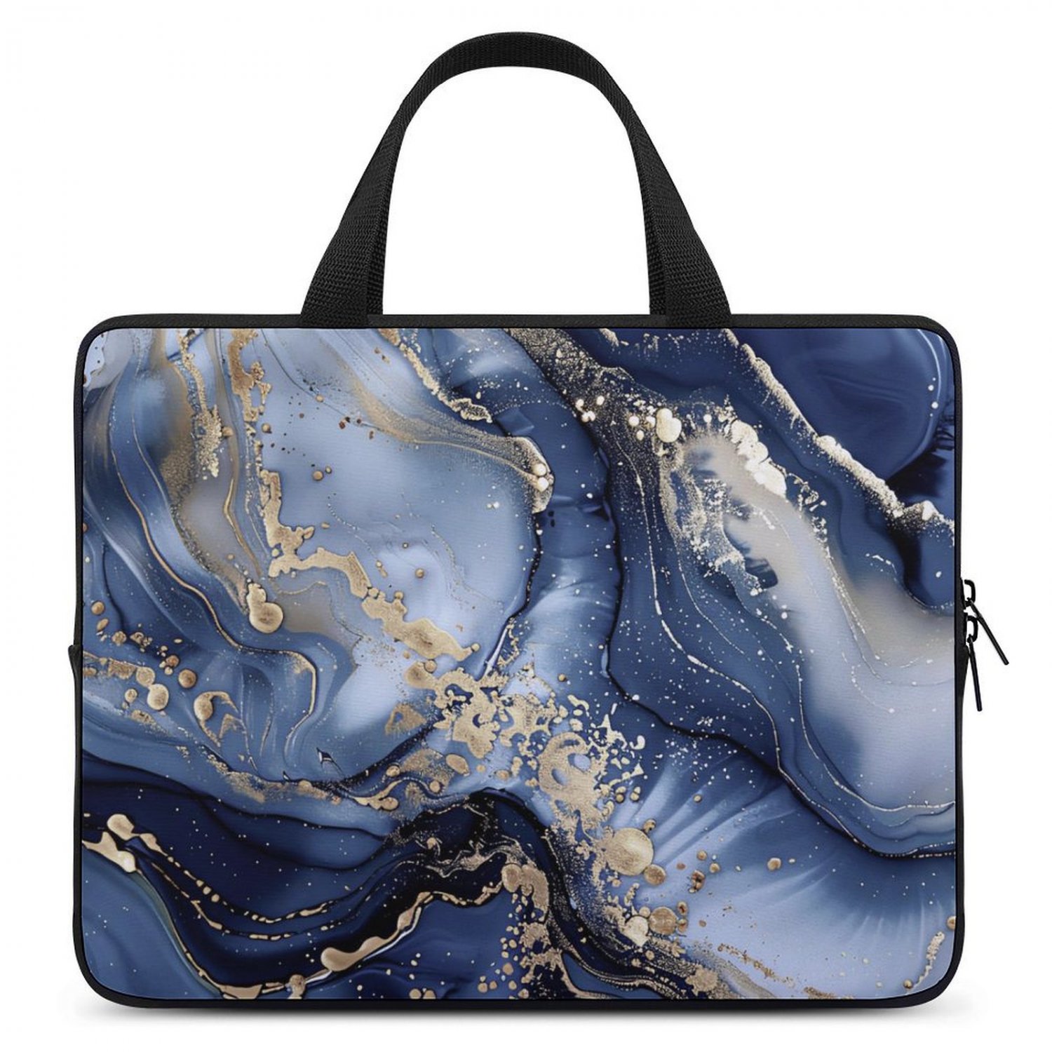 Navy Marble Print Laptop Bag Neoprene (Multiple Sizes)