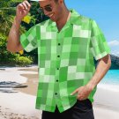 Men's Game Inspired Green Pixel Hawaiian Shirt (Size S-5XL)