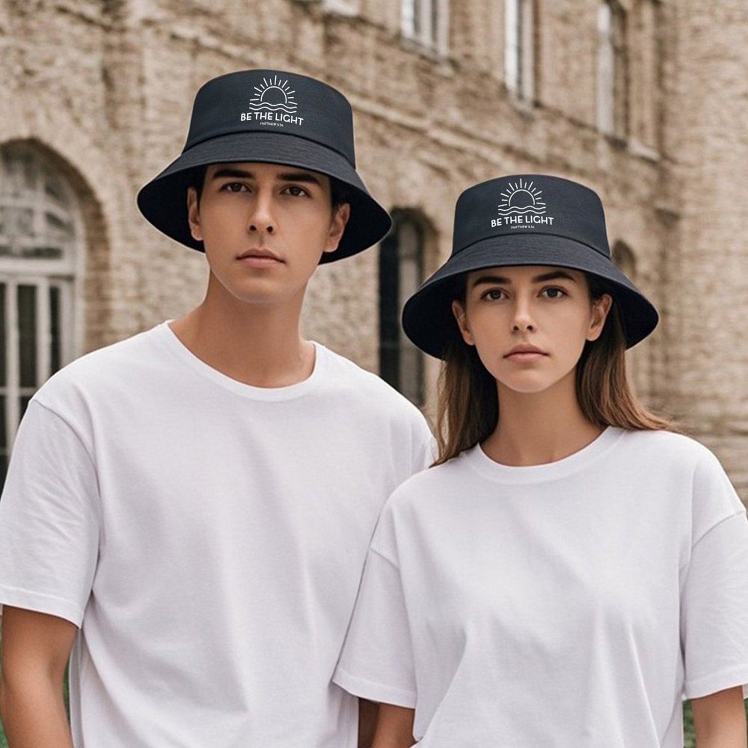 Be the Light Matthew 5:14 Bible Quote Unisex Bucket Hat (Made in USA)