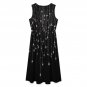 Black Falling Stars Crew Neck Sleeveless Midi Dress (Size S - 5XL)