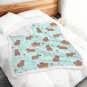 Caypbara Blue Double-Layer Flannel Sherpa Blanket 51" × 59"