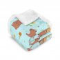 Caypbara Blue Double-Layer Flannel Sherpa Blanket 51" × 59"