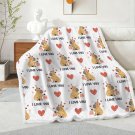 Caypbara I Love You Double-Layer Flannel Sherpa Blanket 51" × 59"