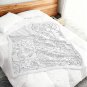 Flower Floral Rose Line Art Double-Layer Flannel Sherpa Blanket 51" &Atilde;� 59"