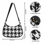 Women's Black White Houndstooth Shoulder Bag