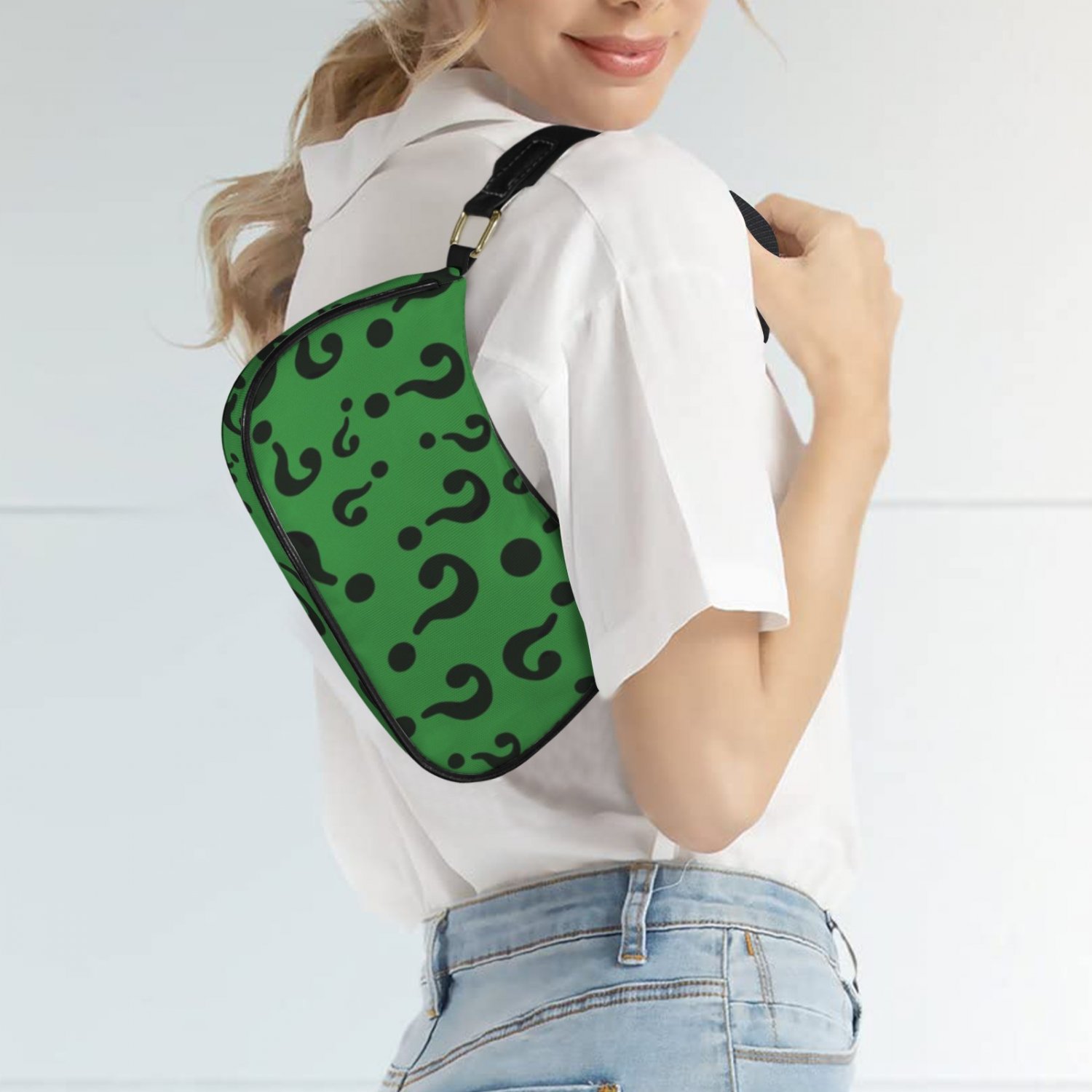 Women's Green Riddler Questions Shoulder Bag