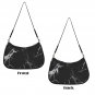 Women's Black Marble Design Shoulder Bag