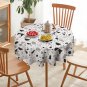 Monochrome Terrazo Pattern Round Tablecloth 36" 50" 60" 70"