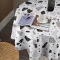 Monochrome Terrazo Pattern Round Tablecloth 36" 50" 60" 70"
