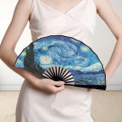 Van Gogh Starry Night and Irises Art Double-Sided Custom Folding Fan