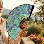 Van Gogh Starry Night and Irises Art Double-Sided Custom Folding Fan