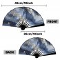 Navy Marble Double-Sided Custom Folding Fan