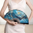 Blue Marble Double-Sided Custom Folding Fan
