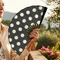 Black Polkadot Double-Sided Custom Folding Fan