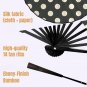 Black Polkadot Double-Sided Custom Folding Fan