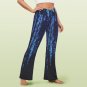 Women's V-Crossover High Waisted Flare Leggings, Blue Matrix Raining Code Pattern