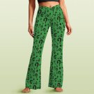 Women's V-Crossover High Waisted Flare Leggings, Questions Green Riddler