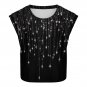 Women's Knitted Vest, Black Falling Stars