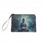 Carry-All Pouch 7''x5'', Buddha Meditating with Lotus Statue Night Scene