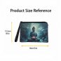 Carry-All Pouch 7''x5'', Buddha Meditating with Lotus Statue Night Scene