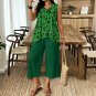 Sleeveless Top & Cropped Wide-Leg Pants Set, Green Riddler Questions, Four-way Stretch Fabric