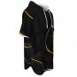 Men&acirc;��s Short Sleeve Drawstring Front Pocket Hoodie, Black Marble Gold Lines Graphic Print