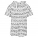 Men’s Short Sleeve Drawstring Front Pocket Hoodie, Binary One and Zero Machine Language