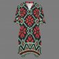 Women's V-Neck Ruffle Sleeve Dress, Ukrainian Folk Ornament Pattern