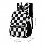 3-in-1 Backpack Combo Set (backpack + lunch bag + pen case), Black White Checkerboard