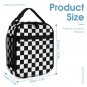 3-in-1 Backpack Combo Set (backpack + lunch bag + pen case), Black White Checkerboard