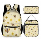 3-in-1 Backpack Combo Set (backpack + lunch bag + pen case), Yellow Bee
