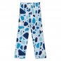 All-Over Print Women's Cotton Pajama Pants, Blue Terrazzo