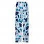 All-Over Print Women's Cotton Pajama Pants, Blue Terrazzo