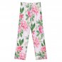 All-Over Print Women's Cotton Pajama Pants, Pink Peony Floral Flower