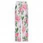 All-Over Print Women's Cotton Pajama Pants, Pink Peony Floral Flower