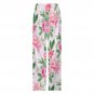 All-Over Print Women's Cotton Pajama Pants, Pink Peony Floral Flower