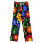 All-Over Print Women's Cotton Pajama Pants, Multicolor Floral Flower