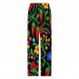 All-Over Print Women's Cotton Pajama Pants, Multicolor Floral Flower