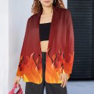 Woman's Fire Flame All Over Print Blazer