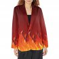 Woman's Fire Flame All Over Print Blazer