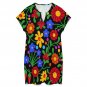 Women's Casual V-Neck Dress, Multicolor Floral Simple Art