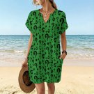 Women's Casual V-Neck Dress, Green Riddler Questions