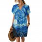 Women's Casual V-Neck Dress, Van Gogh Starry Night Art