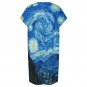 Women's Casual V-Neck Dress, Van Gogh Starry Night Art